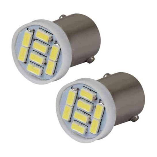 8 LED White BA9S